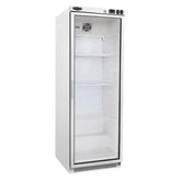 The SPR400G Sterling Pro Cobus Glass Door Upright Refrigerator White - Honesty Sales