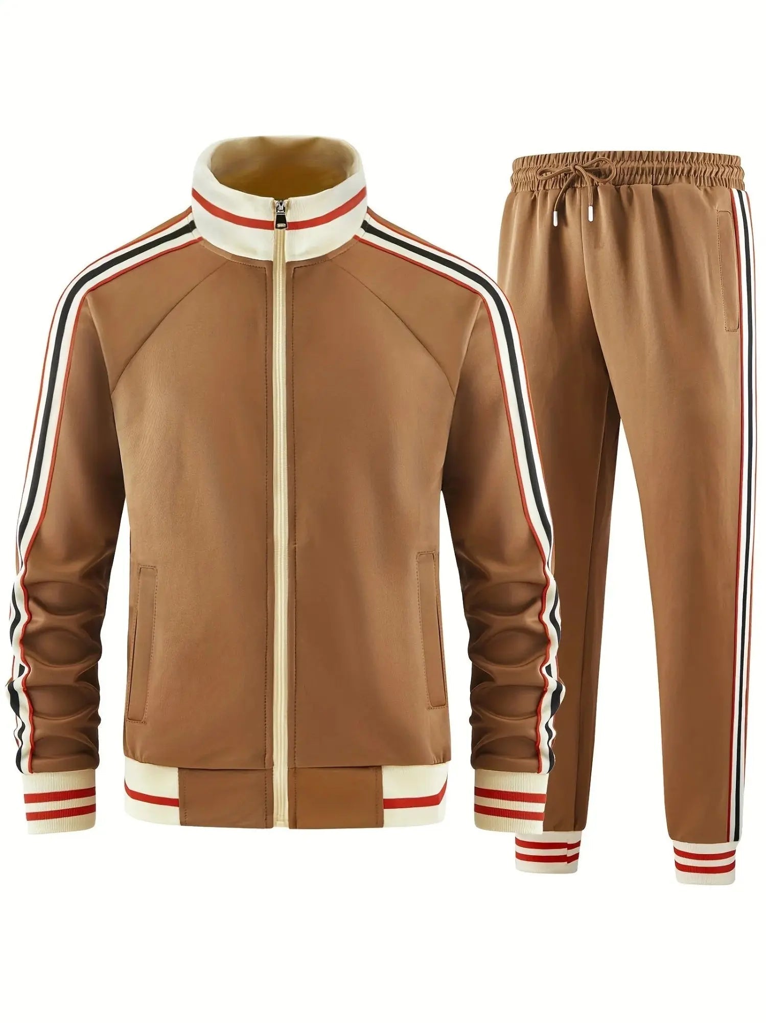 Turtleneck Zipper Cardigan Top Trousers Suit - Honesty Sales