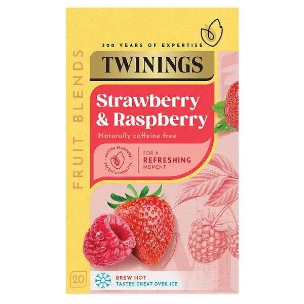 Twinings Strawberry & Raspberry 20 Tea Bags 40g (Case of 4) - Honesty Sales