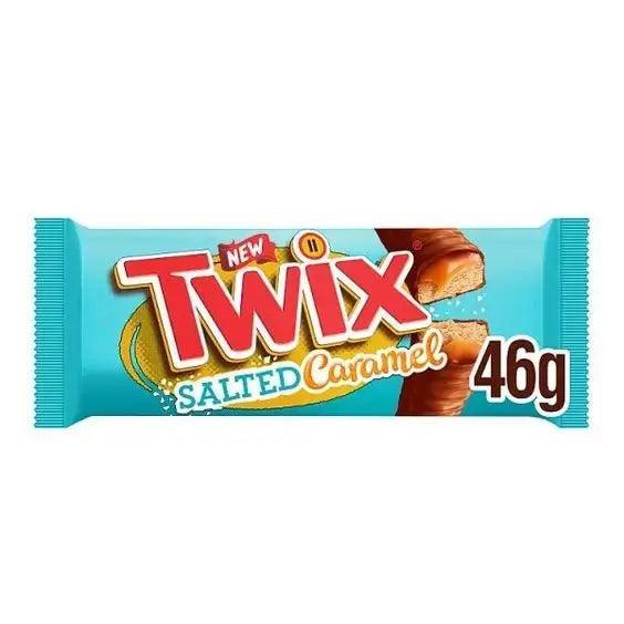 Twix Salted Caramel Chocolate Biscuit Twin Bars 46g (Case of 30) - Honesty Sales
