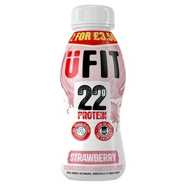 ÜFIT Strawberry Flavour High Protein Milkshake 310ml (Case of 12) - Honesty Sales