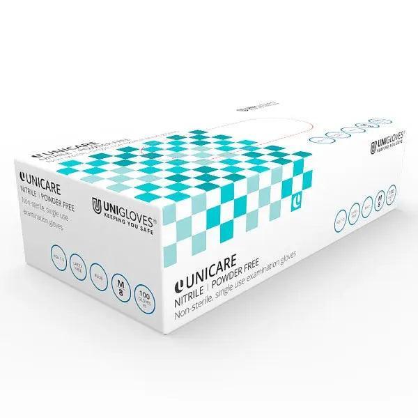 Unicare Blue Nitrile Powder Free Gloves - unit (Large) - Honesty Sales