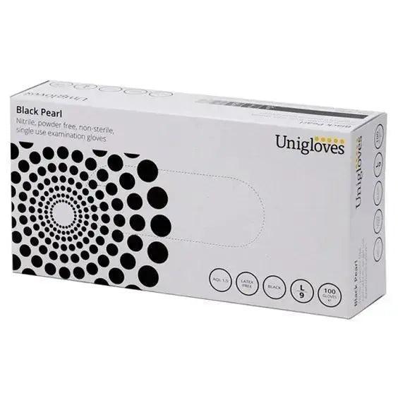 Unigloves 100 Black Pearl Nitrile Powder Free Gloves - Honesty Sales