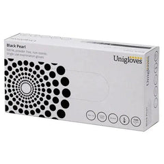 Unigloves 100 Black Pearl Nitrile Powder Free Gloves Large - Honesty Sales