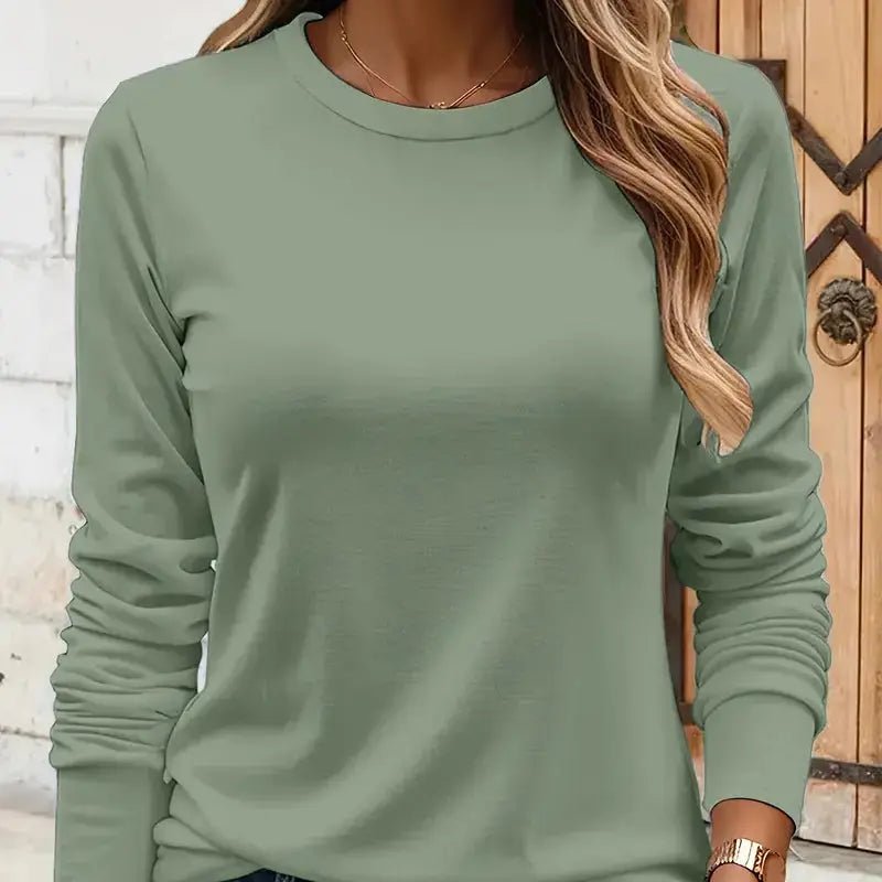 Unprinted Cotton Top Solid Color Casual - Honesty Sales