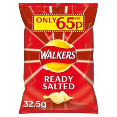 Walkers Ready Salted Crisps 65p PMP 32.5g (Case of  32) - Honesty Sales