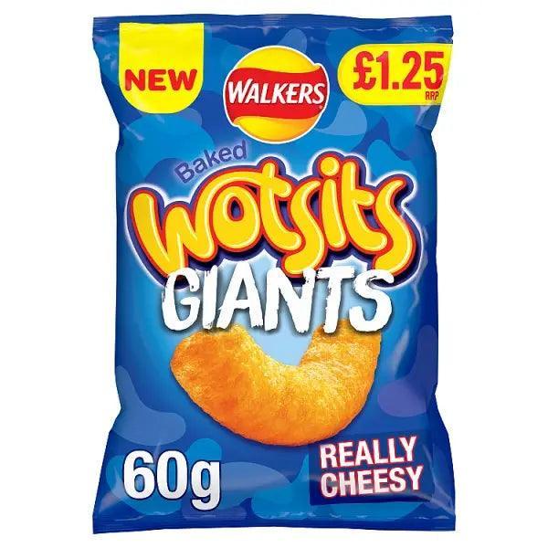 Walkers Wotsits Giants Really Cheesy Snacks Crisps PMP 60g (Case of 15) - Honesty Sales