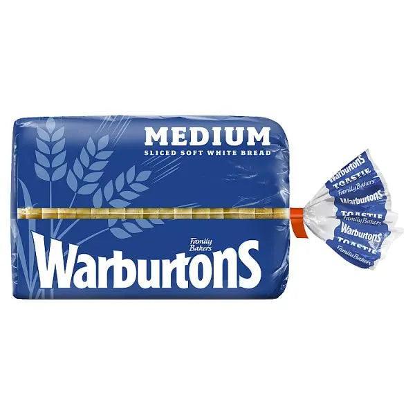 Warburtons Medium Sliced Soft White Bread 400g - Honesty Sales