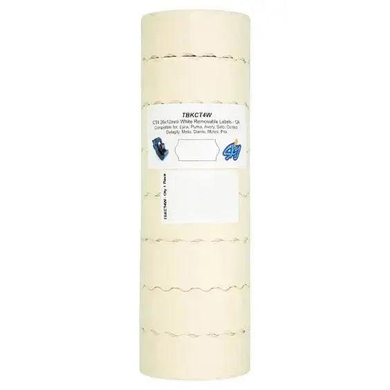 White Removable Pricing Gun Labels 26 x 12mm 12k - Honesty Sales