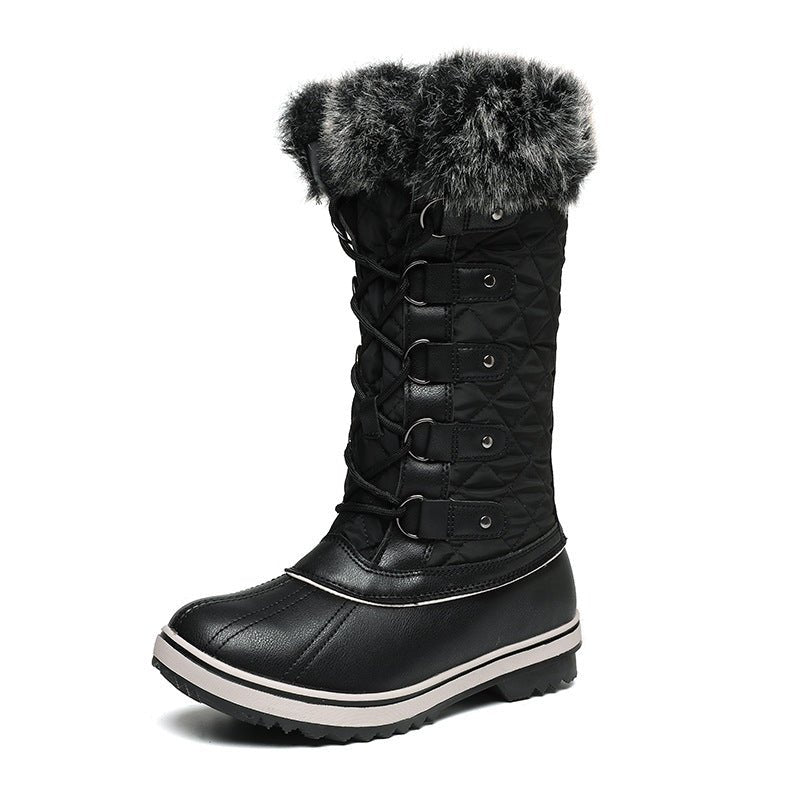 Women's High - top Flat Snow Boots - Honesty Sales