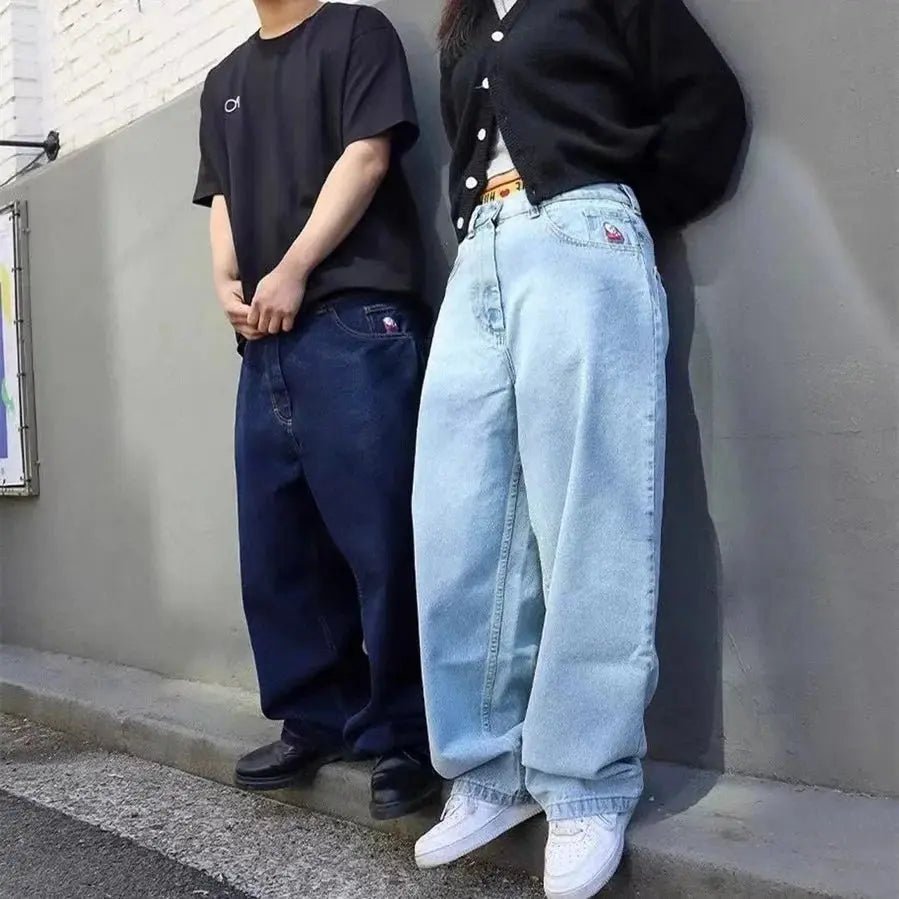 Y2K Big boy Jeans for Men Streetwear Baggy Jeans Embroidery Denim - Honesty Sales