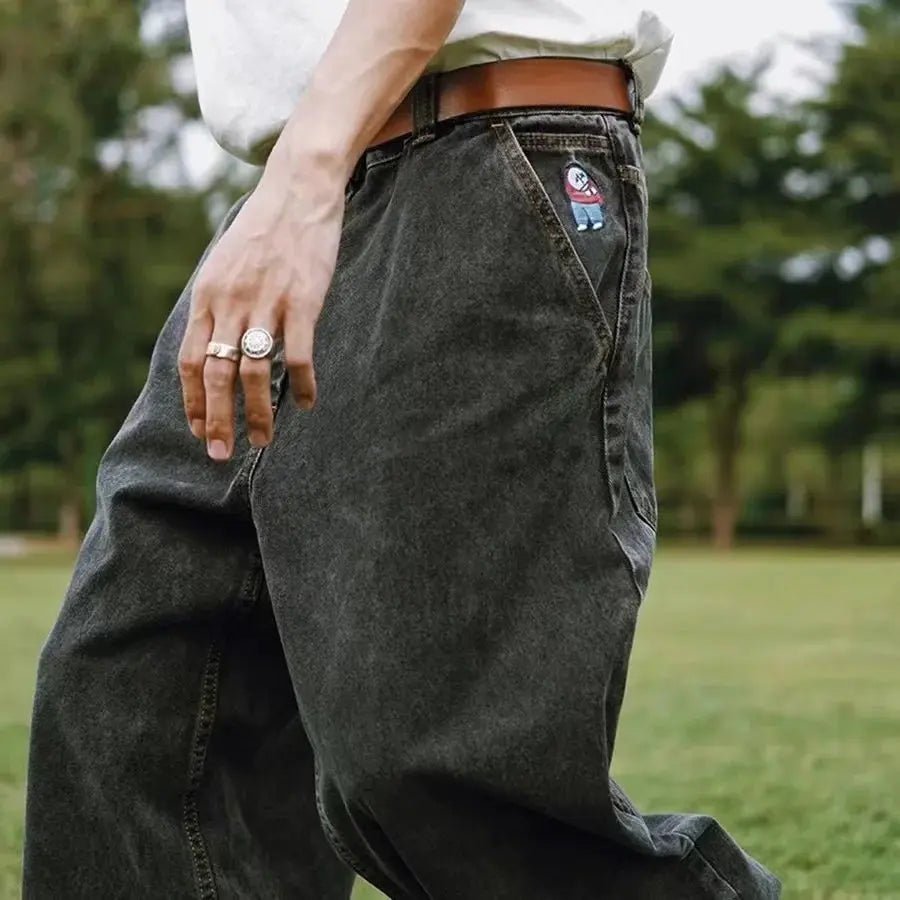 Y2K Big boy Jeans for Men Streetwear Baggy Jeans Embroidery Denim - Honesty Sales