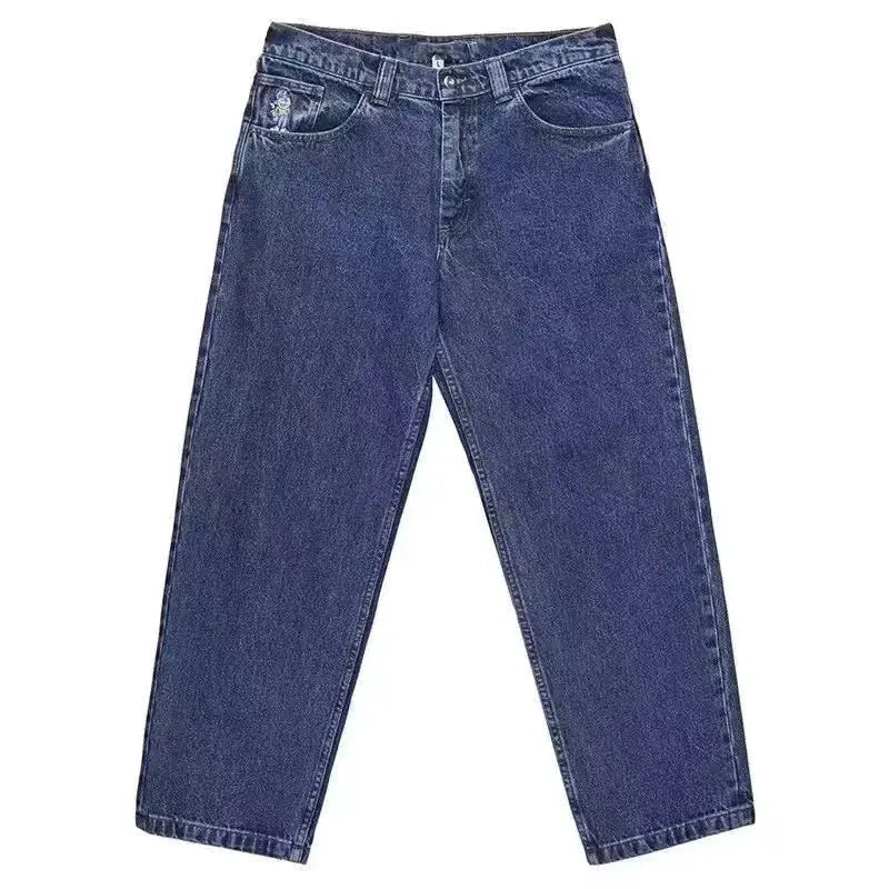 Y2K Big boy Jeans for Men Streetwear Baggy Jeans Embroidery Denim - Honesty Sales