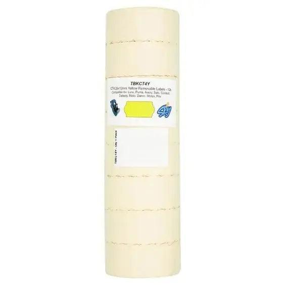 Yellow Removable Pricing Gun Labels 26x12mm 12k - Honesty Sales