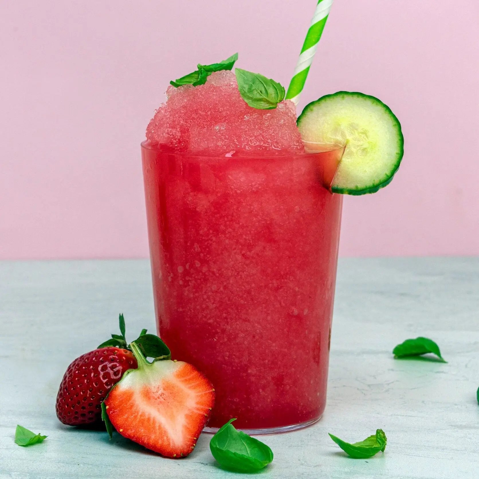 Strawberry, Basil and Cucumber Blended Cooler - Honesty Sales