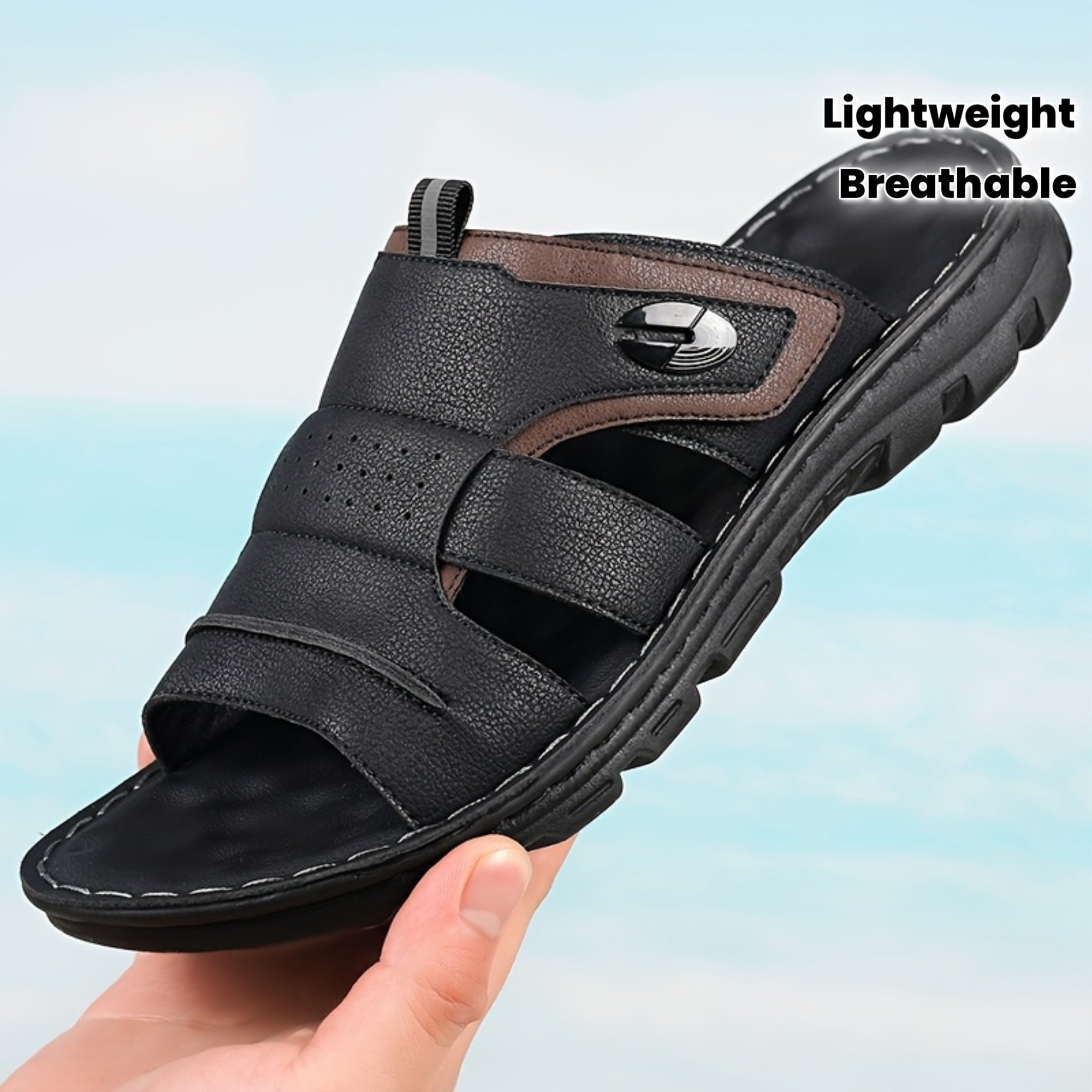 Men’s Summer Non-Slip Slip-On Sandals – Lightweight Quick-Dry Indoor/Outdoor Shoes Image principale du produit