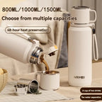 1.5L Stainless Steel Thermos Bottle – Vacuum Insulated Flask for Hot Coffee, Tea & Cold Drinks  Honesty Sales U.K
