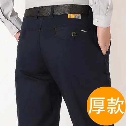 100% Cotton Spring Men Casual Pants Hight Waist Straight Mens Pants Black Army Khaki Man Trousers Plus Size 38 40 42 Autumn - Honesty Sales