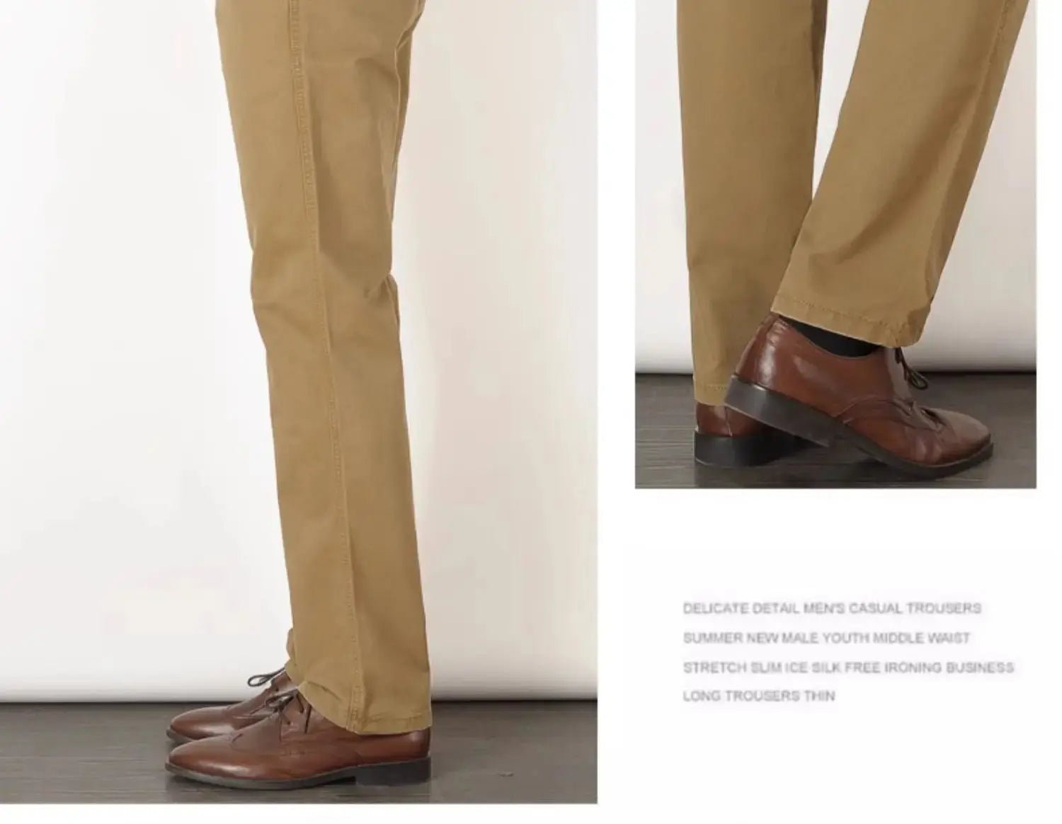 100% Cotton Spring Men Casual Pants Hight Waist Straight Mens Pants Black Army Khaki Man Trousers Plus Size 38 40 42 Autumn - Honesty Sales