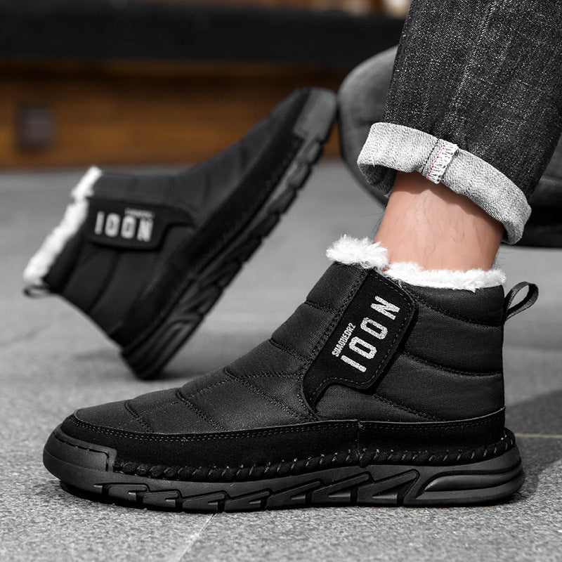 Plus-size Mens Winter Snow Waterproof Non-slip Cotton Boots With A Warm Secondary image