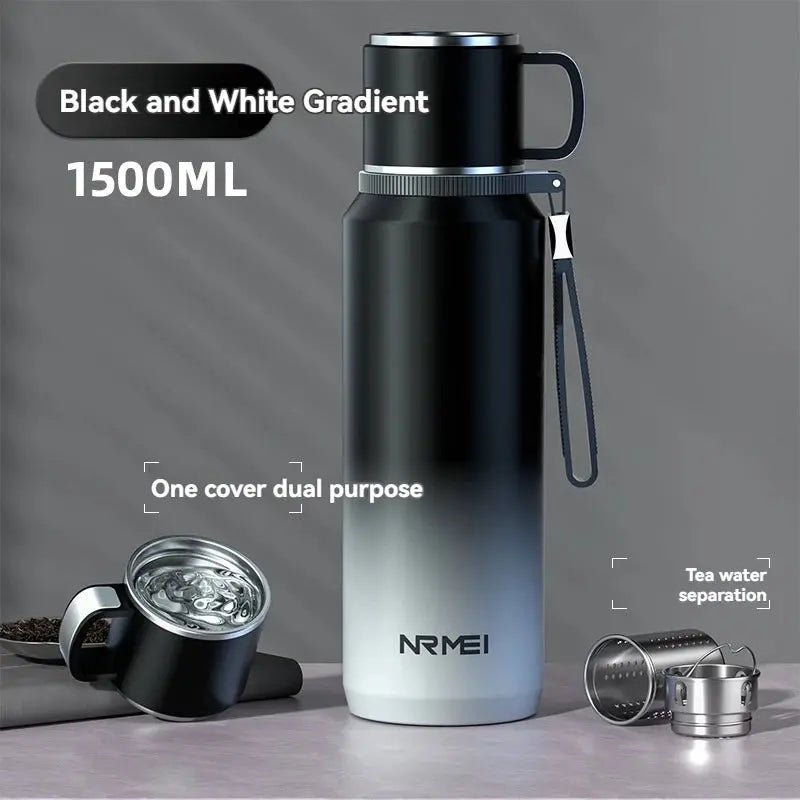 1.5L Stainless Steel Thermos Bottle – Vacuum Insulated Flask for Hot Coffee, Tea & Cold Drinks - Honesty Sales