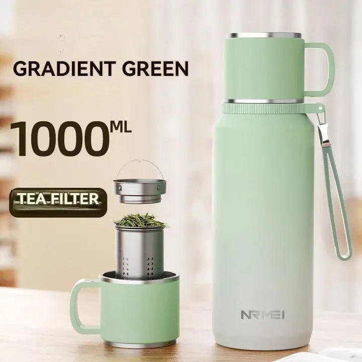 1.5L Stainless Steel Thermos Bottle – Vacuum Insulated Flask for Hot Coffee, Tea & Cold Drinks - Honesty Sales