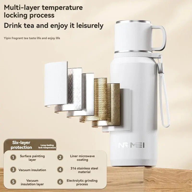 1.5L Stainless Steel Thermos Bottle – Vacuum Insulated Flask for Hot Coffee, Tea & Cold Drinks - Honesty Sales