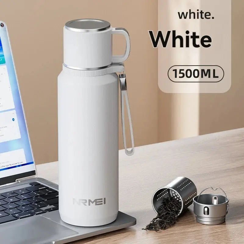 1.5L Stainless Steel Thermos Bottle – Vacuum Insulated Flask for Hot Coffee, Tea & Cold Drinks - Honesty Sales
