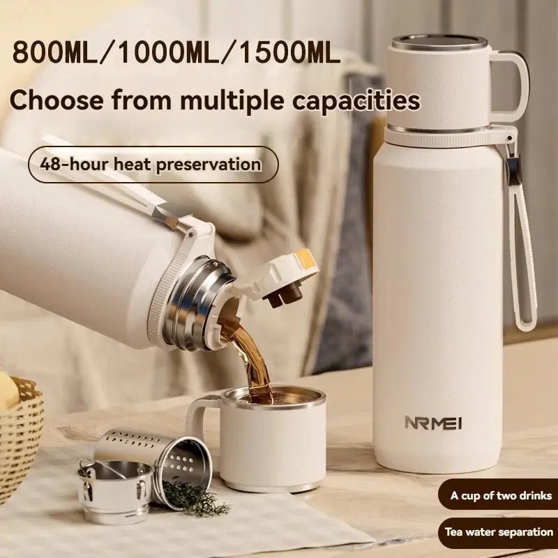1.5L Stainless Steel Thermos Bottle – Vacuum Insulated Flask for Hot Coffee, Tea & Cold Drinks - Honesty Sales