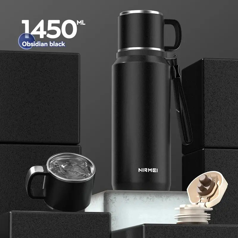 1.5L Stainless Steel Thermos Bottle – Vacuum Insulated Flask for Hot Coffee, Tea & Cold Drinks - Honesty Sales