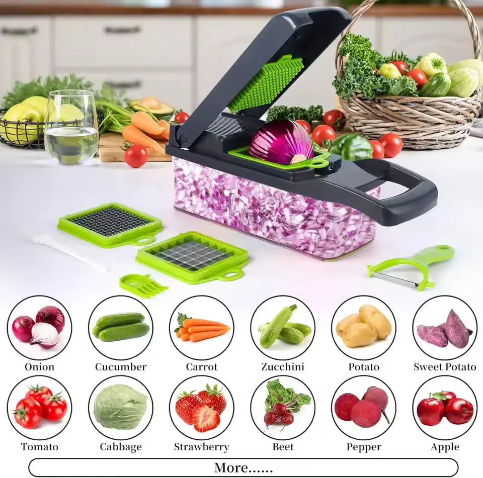 16/25 in 1 Multifunctional Vegetable Chopper Handle Food Grate Food Chopper Vegetable Slicer Dicer Cut Kitchen Items cocina tool  Honesty Sales U.K