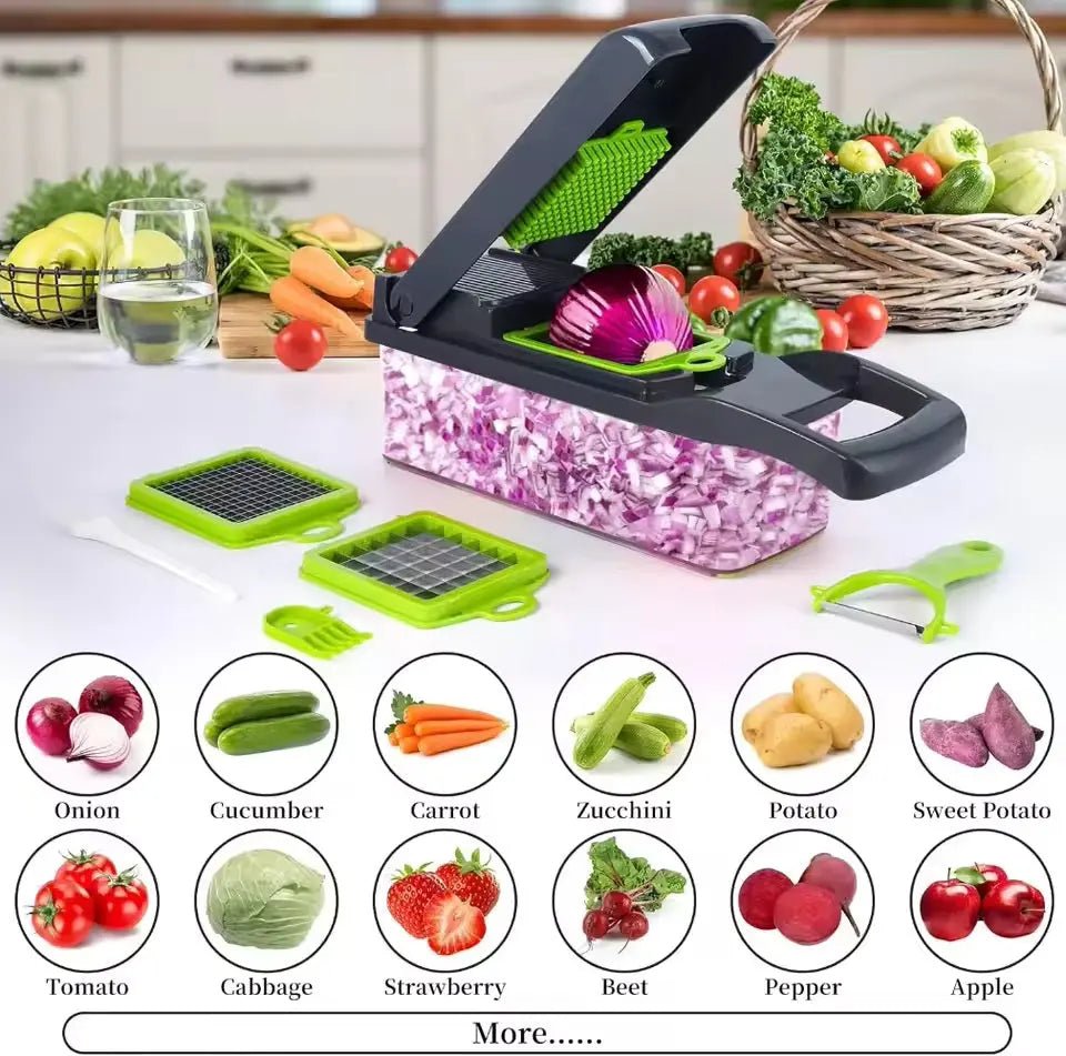 16/25 in 1 Multifunctional Vegetable Chopper Handle Food Grate Food Chopper Vegetable Slicer Dicer Cut Kitchen Items cocina tool - Honesty Sales