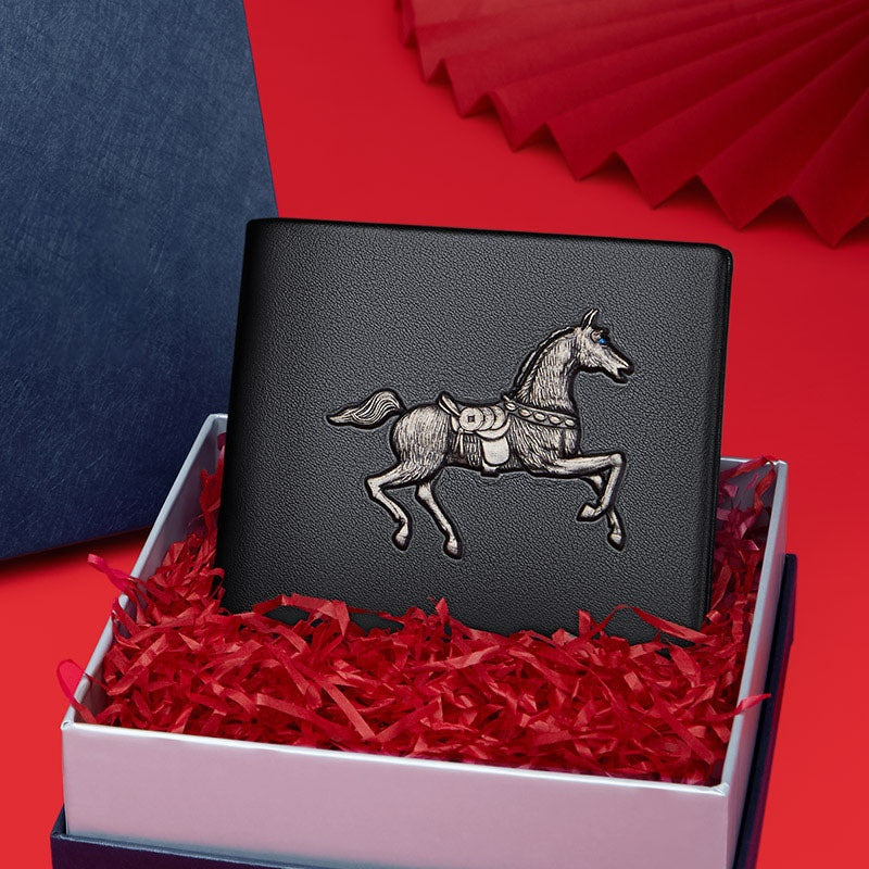 Men's Vintage Horse-Embossed Bifold Wallet Image secondaire du produit