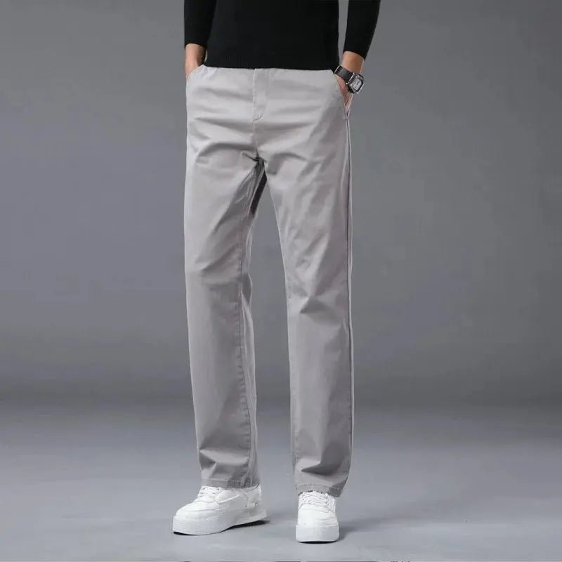 190 Cm Tall Men's Pants Summer Straight Chino Trouser Male Stretch Cotton Office Work Extra Long Leg Length 115 110cm Lengthed - Honesty Sales