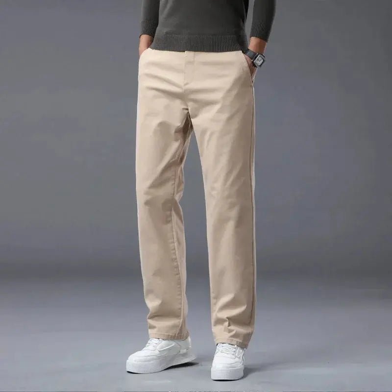 190 Cm Tall Men's Pants Summer Straight Chino Trouser Male Stretch Cotton Office Work Extra Long Leg Length 115 110cm Lengthed - Honesty Sales
