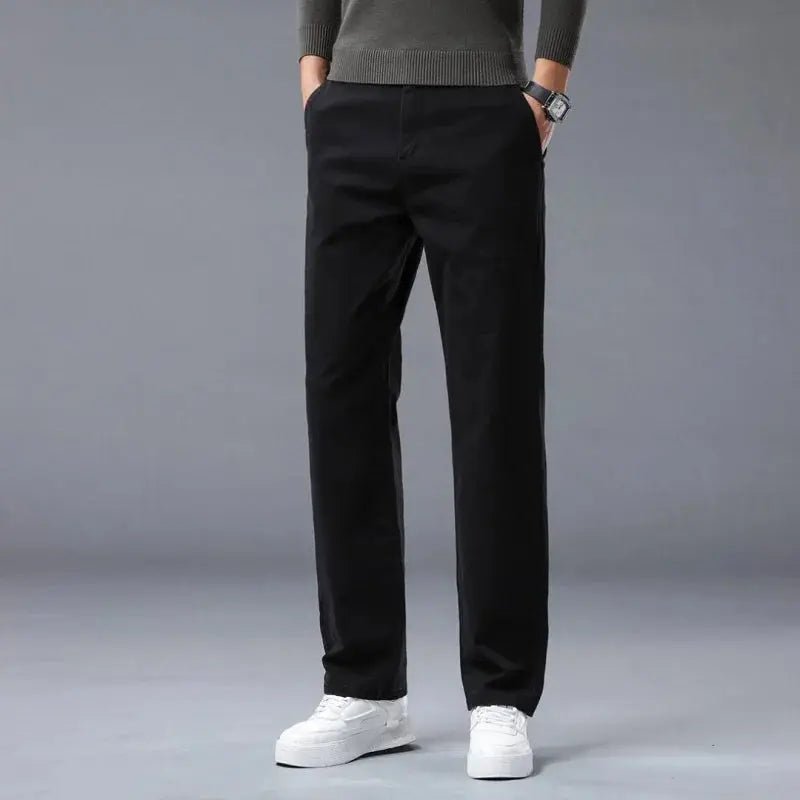 190 Cm Tall Men's Pants Summer Straight Chino Trouser Male Stretch Cotton Office Work Extra Long Leg Length 115 110cm Lengthed - Honesty Sales