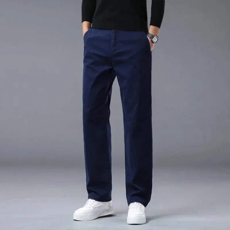 190 Cm Tall Men's Pants Summer Straight Chino Trouser Male Stretch Cotton Office Work Extra Long Leg Length 115 110cm Lengthed - Honesty Sales