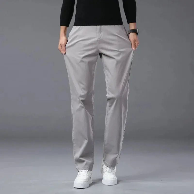 190 Cm Tall Men's Pants Summer Straight Chino Trouser Male Stretch Cotton Office Work Extra Long Leg Length 115 110cm Lengthed - Honesty Sales