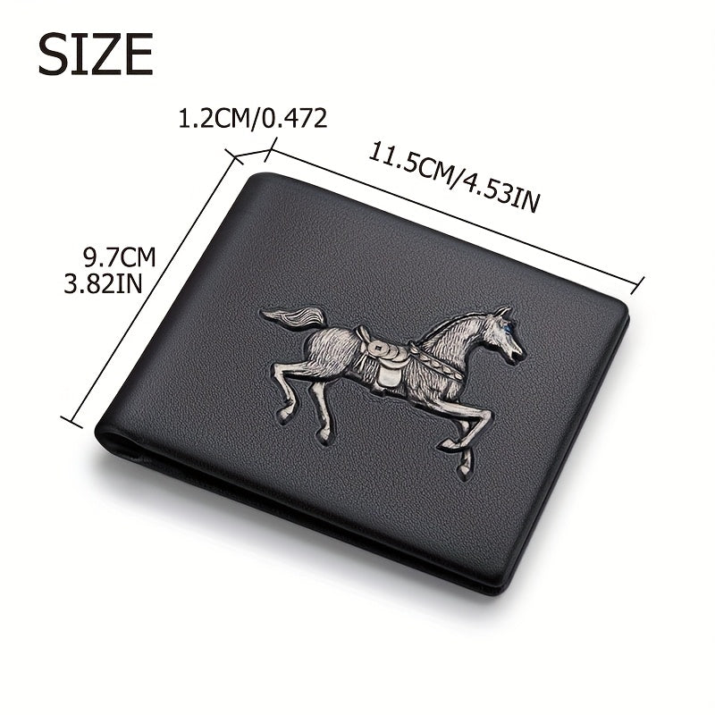 Men's Vintage Horse-Embossed Bifold Wallet Image principale du produit