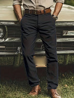 2-Pack Men’s Chino Pants – Regular Fit Stretch Business Casual Trousers  Honesty Sales U.K