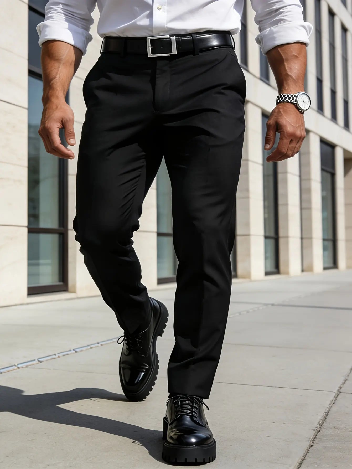 2-Pack Men’s Elastic Casual Business Trousers – Regular Fit  Honesty Sales U.K