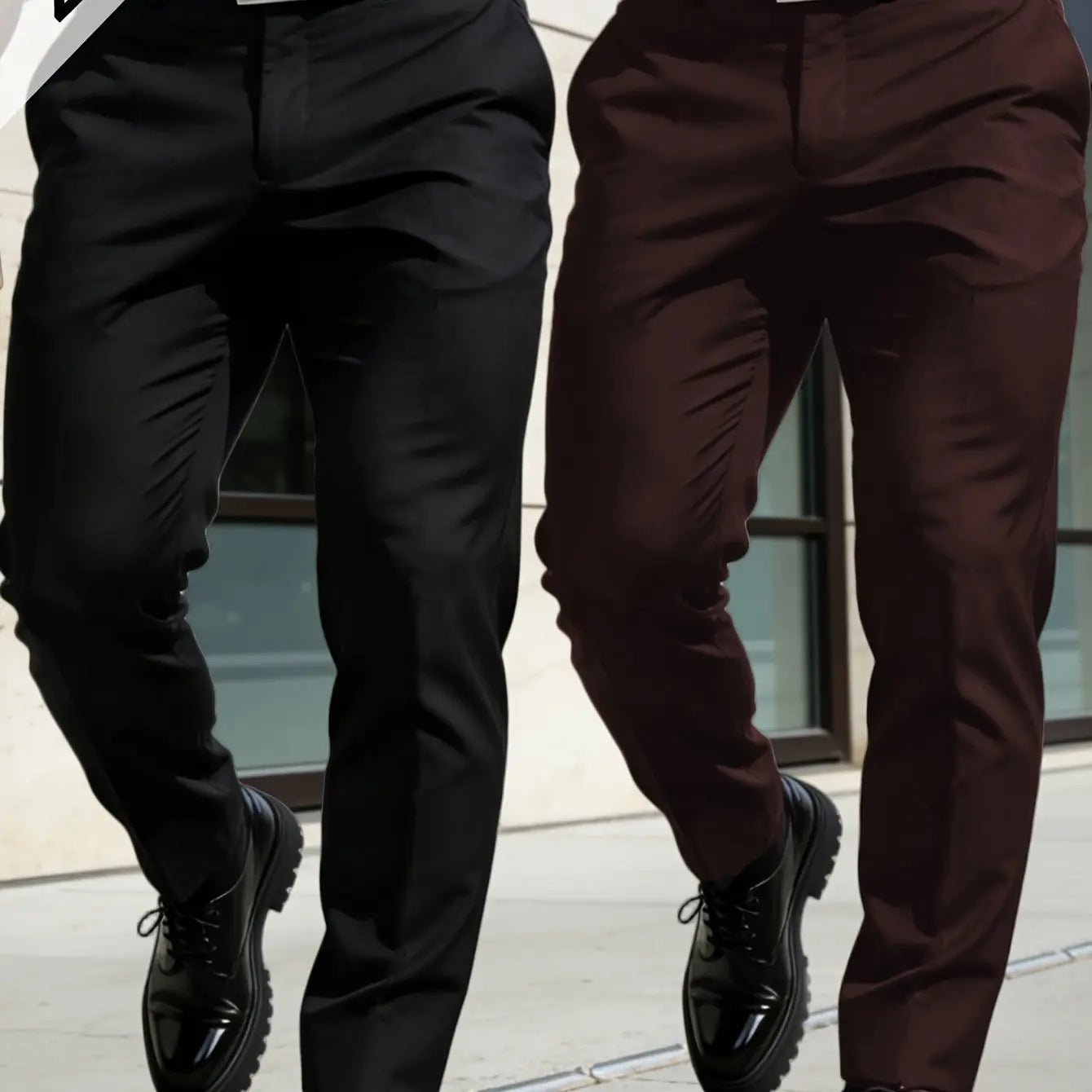 2 - Pack Men’s Elastic Casual Business Trousers – Regular Fit - Honesty Sales
