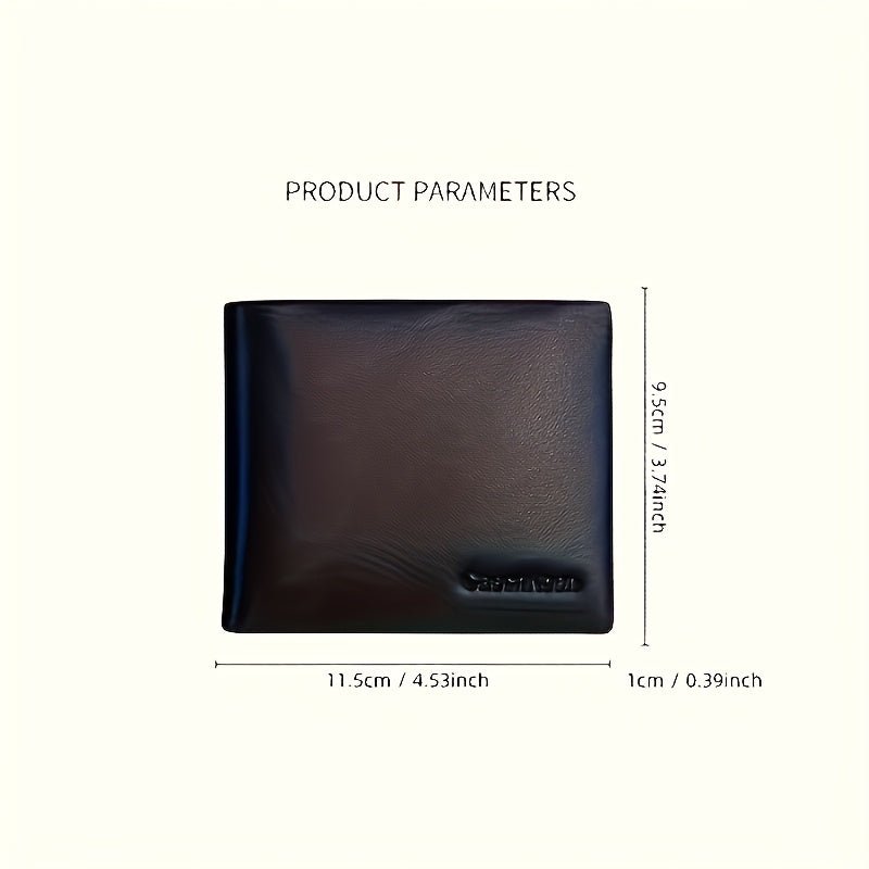 2 - Piece Men’s Set – Genuine Leather Wallet & Customizable Automatic Buckle Belt, Solid Color Gift Set - Honesty Sales
