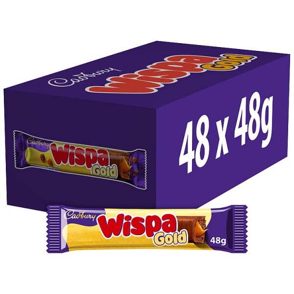 Cadbury Wispa Gold Chocolate Bar 48g (48 x 48g)