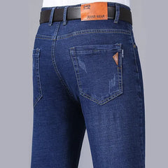 2024 New Business Men's Jeans Casual Straight Stretch Fashion Classic Blue Black Work Denim Trousers Male Brand Clothing Dropshipman
