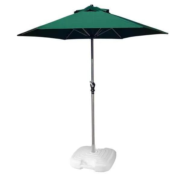 2.1m Parasol In Green with Resol Base - Pack of Two - Honesty Sales