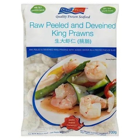 Ocean Pearl 21/25 IQF Raw, Peeled & Deveined King Prawns 1kg (700g net) - Honesty Sales U.K