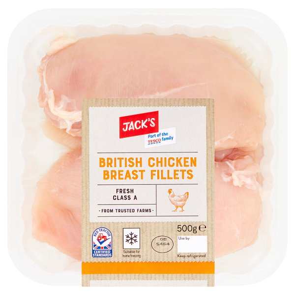 Jack's British Chicken Breast Fillets 500g (1 x 500g)