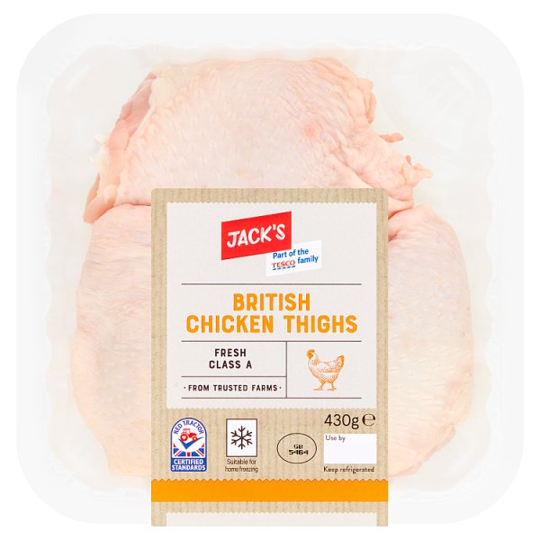 Jack's British Chicken Thighs 430g (4 x 430g)