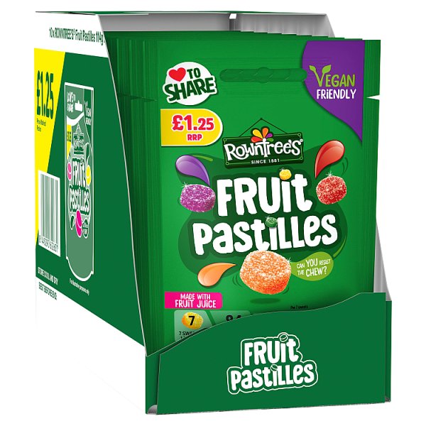 Rowntree's Fruit Pastilles Sweets Sharing Bag 114g (10 x 114g)